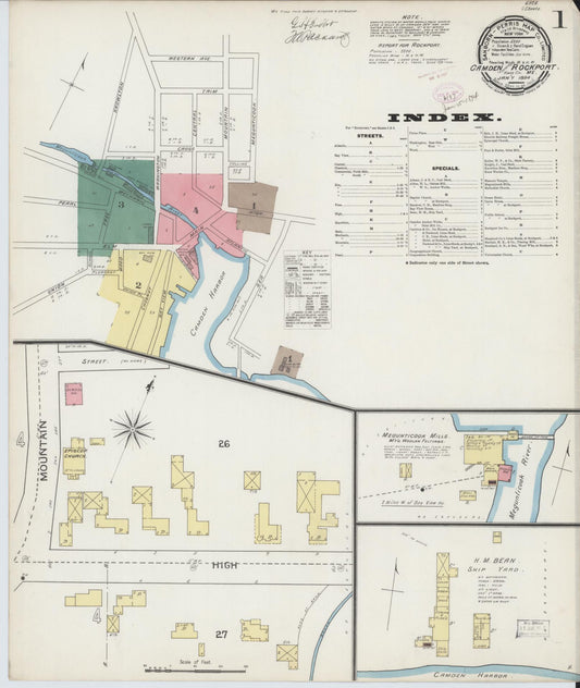Sanborn Fire Insurance Map from Camden, Knox County, Maine. (1894) – Historic Sanborn Fire Insurance Map Print