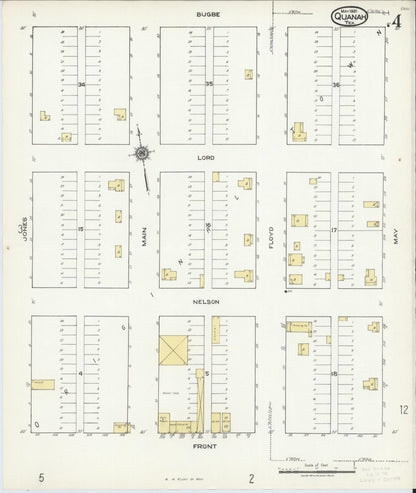 Sanborn Fire Insurance Map from Quanah, Hardeman County, Texas (1921), Sheet #0004 - Complete Map Set gallery image, historic Sanborn map, vintage wall art, Texas Texas