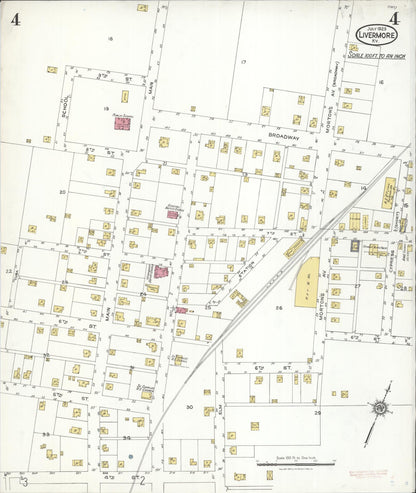 Sanborn Fire Insurance Map from Livermore, Mclean County, Kentucky (1923), Sheet #0004 - Complete Map Set gallery image, historic Sanborn map, vintage wall art, Kentucky Kentucky