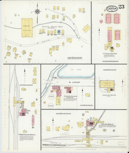 Sanborn Fire Insurance Map from Canton, Fulton County, Illinois (1917), Sheet #0023 - Complete Map Set gallery image, historic Sanborn map, vintage wall art, Illinois Illinois