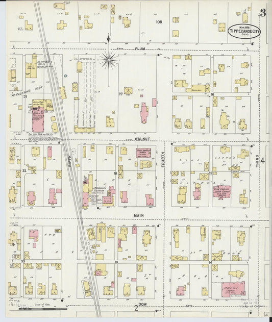 Sanborn Fire Insurance Map from Tipp City, Miami County, Ohio (1898), Sheet #0003 - Historic Sanborn Fire Insurance Map Print, vintage old map wall art, antique decor, genealogy gift, Ohio Ohio map