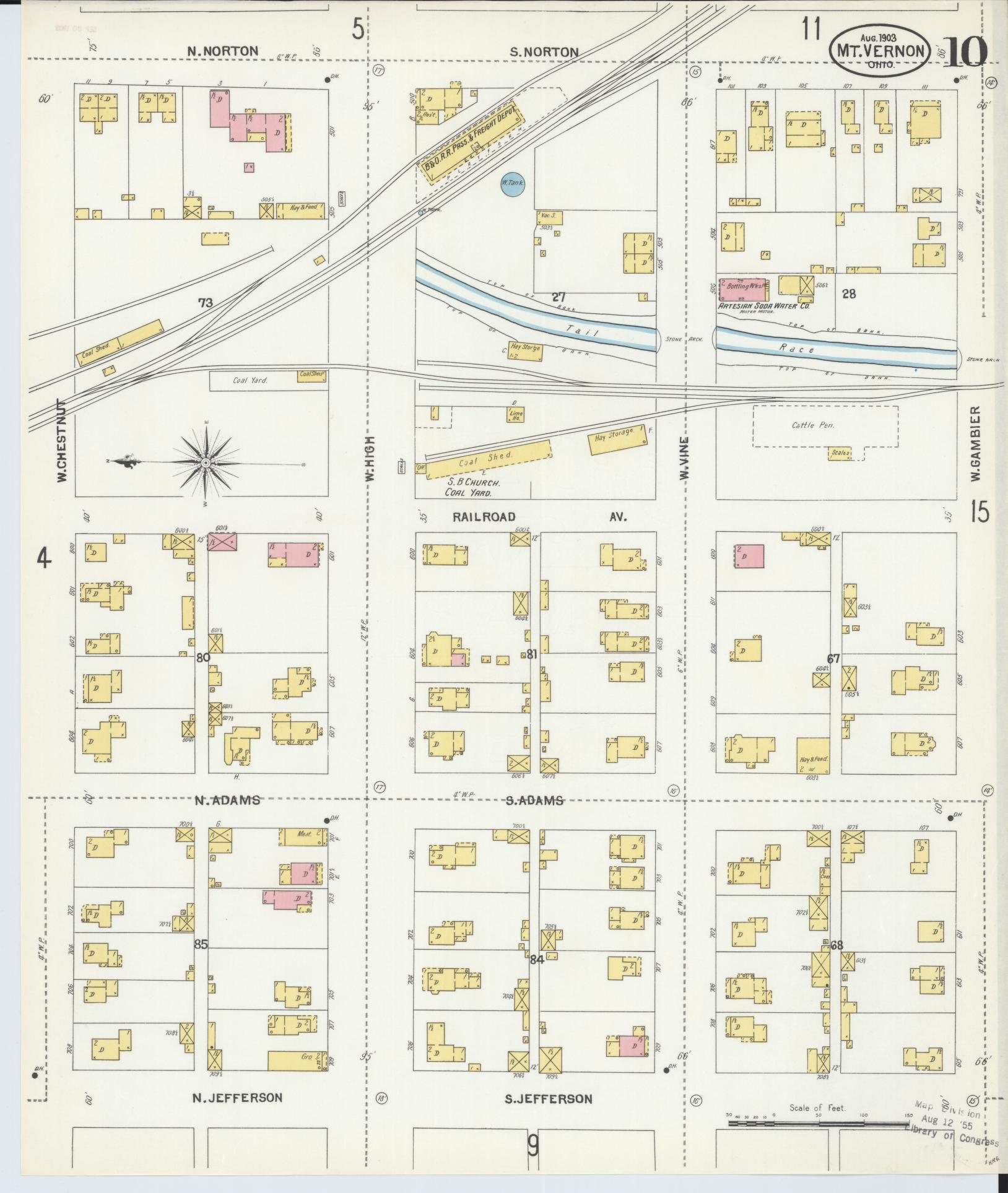 Sanborn Fire Insurance Map from Mount Vernon, Knox County, Ohio (1903), Sheet #0010 - Complete Map Set gallery image, historic Sanborn map, vintage wall art, Ohio Ohio