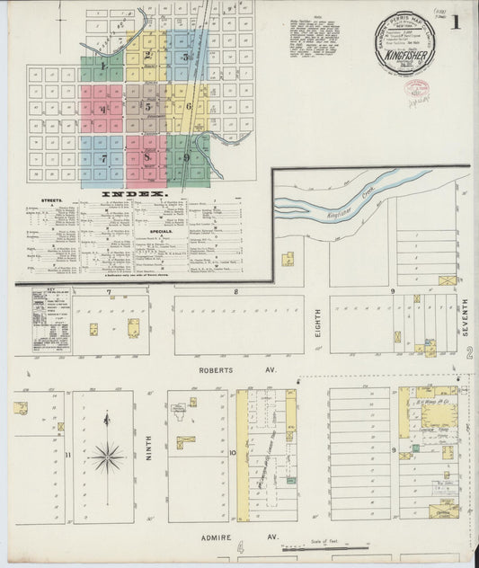 Sanborn Fire Insurance Map from Kingfisher, Kingfisher County, Oklahoma. (1895) – Historic Sanborn Fire Insurance Map Print