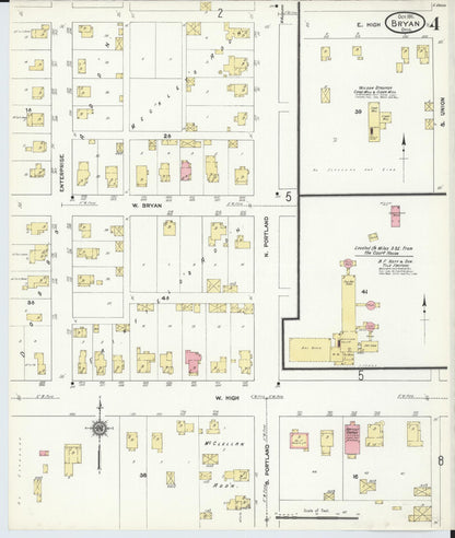 Sanborn Fire Insurance Map from Bryan, Williams County, Ohio (1911), Sheet #0004 - Historic Sanborn Fire Insurance Map Print, vintage old map wall art, antique decor, genealogy gift, Ohio Ohio map