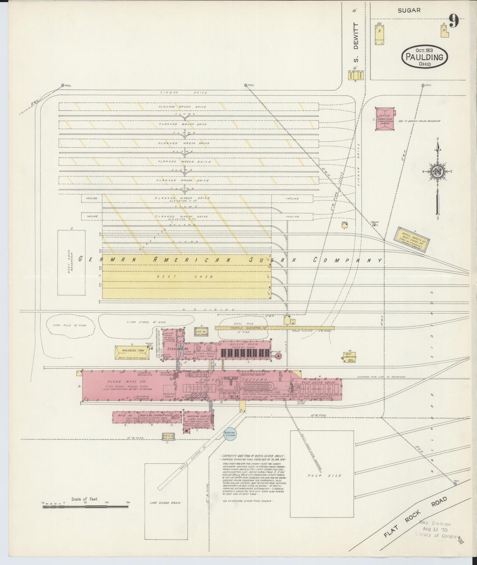 Sanborn Fire Insurance Map from Paulding, Paulding County, Ohio (1913), Sheet #0009 - Complete Map Set gallery image, historic Sanborn map, vintage wall art, Ohio Ohio