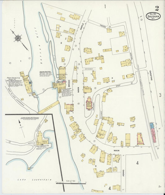 Sanborn Fire Insurance Map from Shushan, Washington County, New York (1912), Sheet #0002 - Historic Sanborn Fire Insurance Map Print, vintage old map wall art, antique decor, genealogy gift, New York New York map