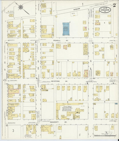 Sanborn Fire Insurance Map from Cresson, Cambria County, Pennsylvania (1911), Sheet #0002 - Complete Map Set gallery image, historic Sanborn map, vintage wall art, Pennsylvania Pennsylvania