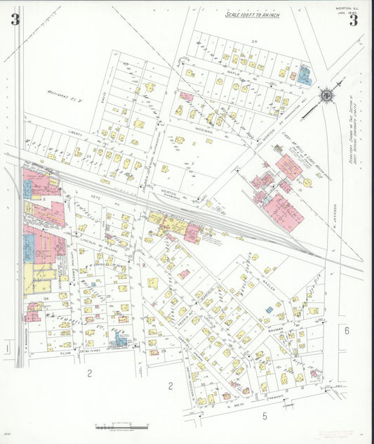 Sanborn Fire Insurance Map from Morton, Tazewell County, Illinois (1940), Sheet #0003 - Historic Sanborn Fire Insurance Map Print, vintage old map wall art, antique decor, genealogy gift, Illinois Illinois map