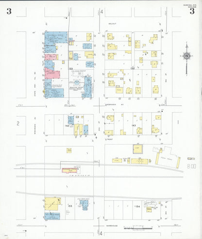 Sanborn Fire Insurance Map from Muscoda, Grant County, Wisconsin (1949), Sheet #0003 - Complete Map Set gallery image, historic Sanborn map, vintage wall art, Wisconsin Wisconsin