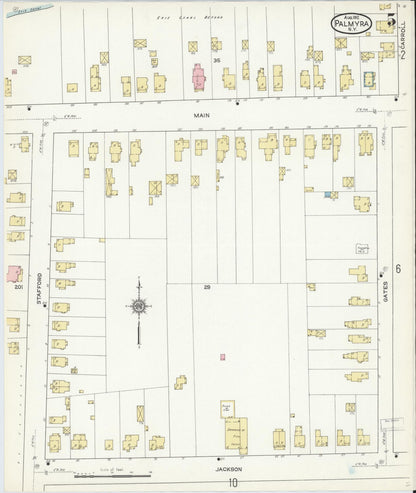Sanborn Fire Insurance Map from Palmyra, Wayne County, New York (1912), Sheet #0005 - Historic Sanborn Fire Insurance Map Print, vintage old map wall art, antique decor, genealogy gift, New York New York map