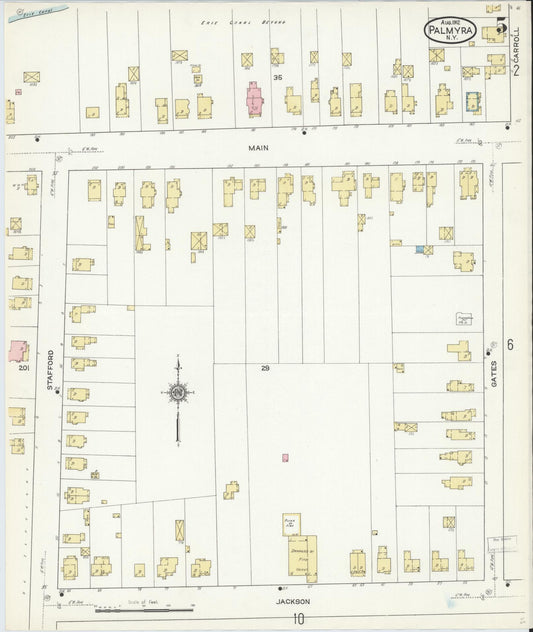 Sanborn Fire Insurance Map from Palmyra, Wayne County, New York (1912), Sheet #0005 - Historic Sanborn Fire Insurance Map Print, vintage old map wall art, antique decor, genealogy gift, New York New York map