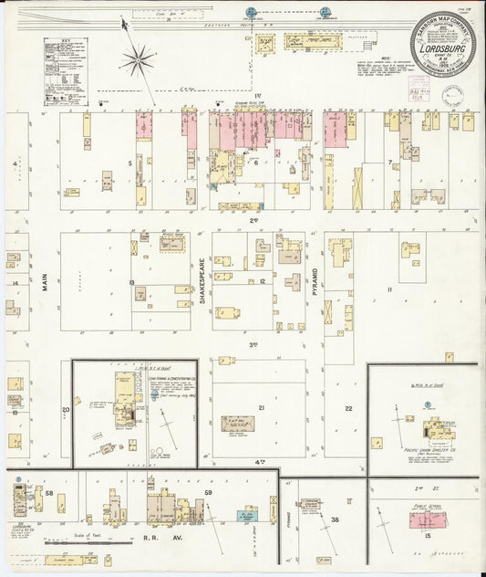 Sanborn Fire Insurance Map from Lordsburg, Hidalgo County, New Mexico (1902), Sheet #0001 - Historic Sanborn Fire Insurance Map Print, vintage old map wall art, antique decor, genealogy gift, New Mexico New Mexico map