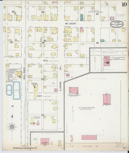 Sanborn Fire Insurance Map from Alliance, Stark County, Ohio (1892), Sheet #0010 - Complete Map Set gallery image, historic Sanborn map, vintage wall art, Ohio Ohio