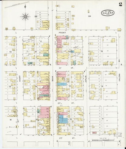 Sanborn Fire Insurance Map from Galena, Cherokee County, Kansas (1894), Sheet #0002 - Complete Map Set gallery image, historic Sanborn map, vintage wall art, Kansas Kansas