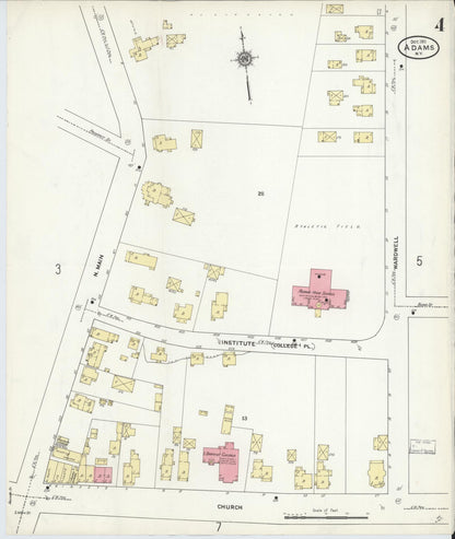 Sanborn Fire Insurance Map from Adams, Jefferson County, New York (1911), Sheet #0004 - Complete Map Set gallery image, historic Sanborn map, vintage wall art, New York New York