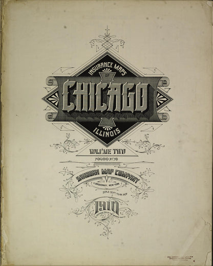 Sanborn Fire Insurance Map from Chicago, Cook County, Illinois (1910), Sheet #0001 - Historic Sanborn Fire Insurance Map Print, vintage old map wall art, antique decor, genealogy gift, Illinois Illinois map