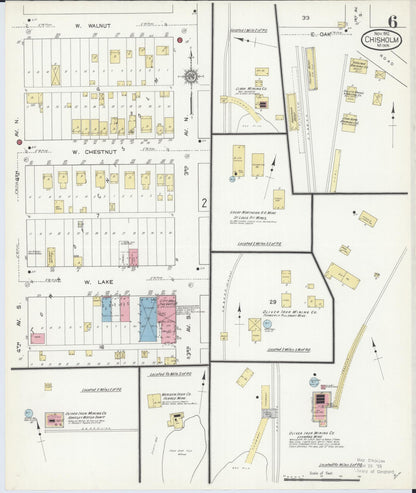 Sanborn Fire Insurance Map from Chisholm, Saint Louis County, Minnesota (1912), Sheet #0006 - Complete Map Set gallery image, historic Sanborn map, vintage wall art, Minnesota Minnesota