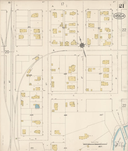 Sanborn Fire Insurance Map from Corvallis, Benton County, Oregon (1912), Sheet #0021 - Complete Map Set gallery image, historic Sanborn map, vintage wall art, Oregon Oregon