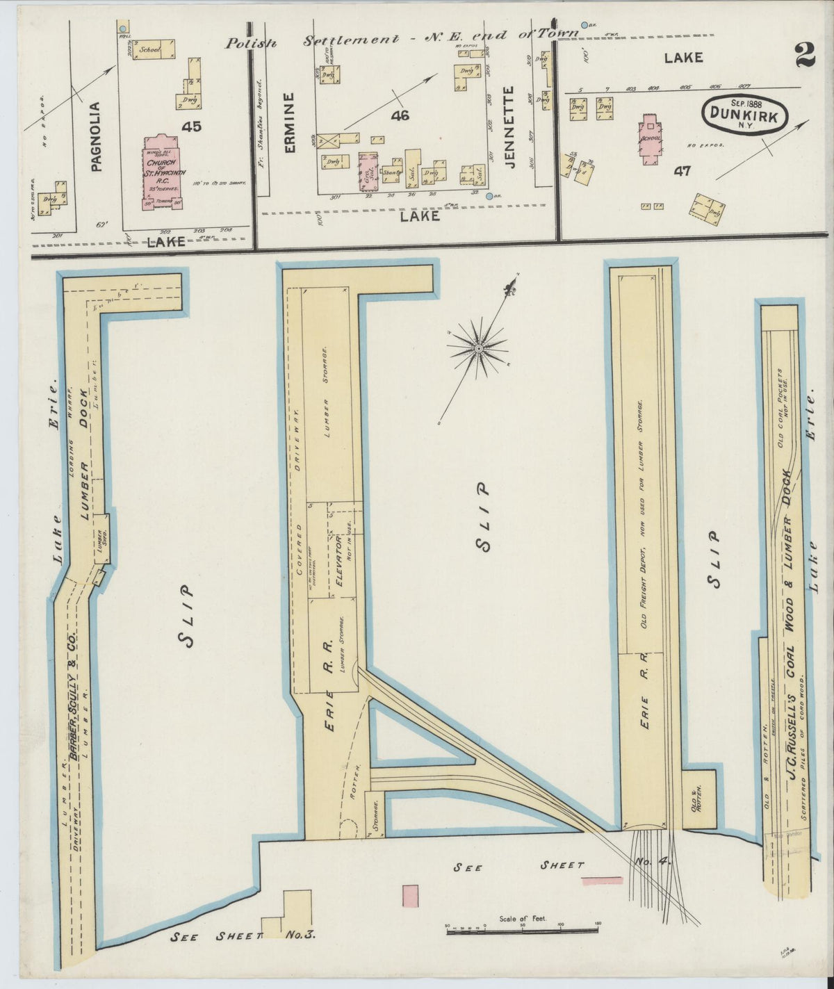 Sanborn Fire Insurance Map from Dunkirk, Chautauqua County, New York (1888), Sheet #0002 - Complete Map Set gallery image, historic Sanborn map, vintage wall art, New York New York