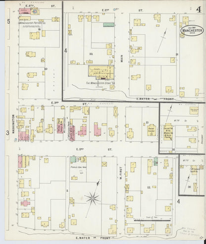 Sanborn Fire Insurance Map from Manchester, Adams County, Ohio (1897), Sheet #0004 - Complete Map Set gallery image, historic Sanborn map, vintage wall art, Ohio Ohio