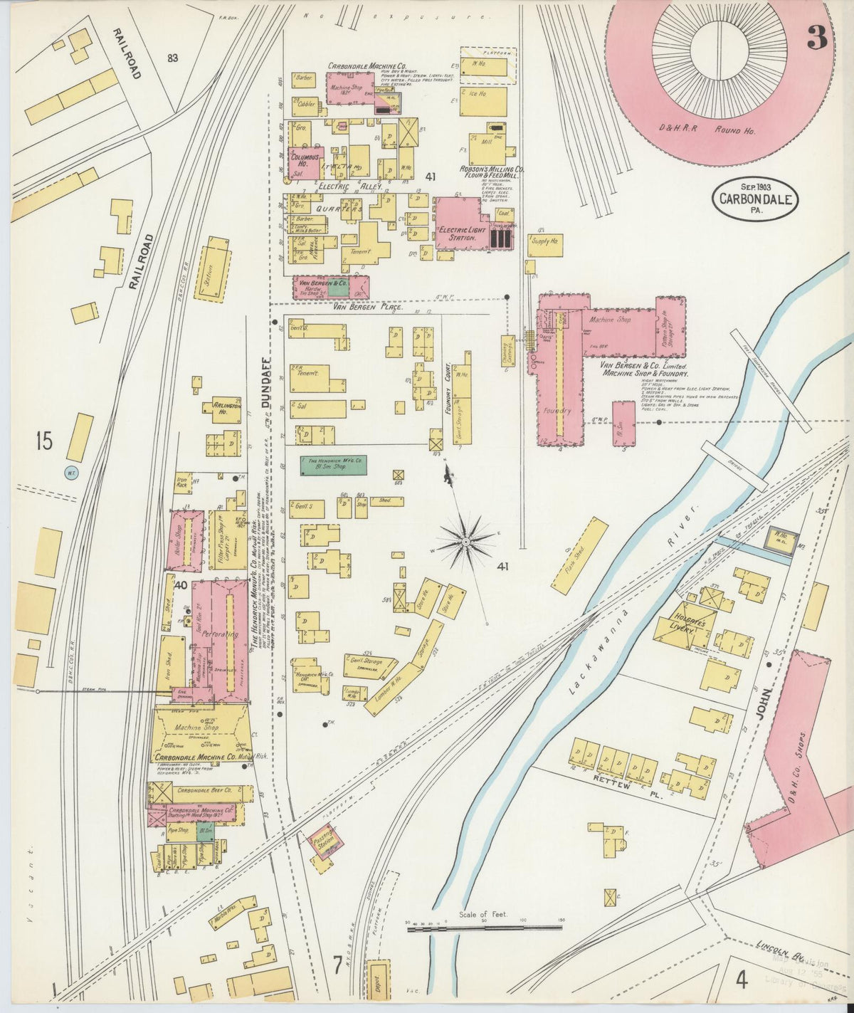Sanborn Fire Insurance Map from Carbondale, Lackawanna County, Pennsylvania (1903), Sheet #0003 - Complete Map Set gallery image, historic Sanborn map, vintage wall art, Pennsylvania Pennsylvania