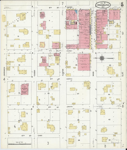 Sanborn Fire Insurance Map from Arkadelphia, Clark County, Arkansas (1911), Sheet #0005 - Complete Map Set gallery image, historic Sanborn map, vintage wall art, Arkansas Arkansas