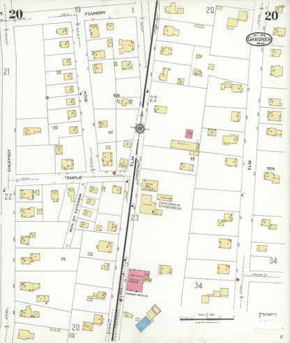 Sanborn Fire Insurance Map from Gardner, Worcester County, Massachusetts (1923), Sheet #0020 - Complete Map Set gallery image, historic Sanborn map, vintage wall art, Massachusetts Massachusetts