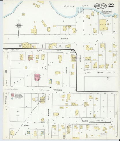 Sanborn Fire Insurance Map from Grand Haven, Ottawa County, Michigan (1912), Sheet #0022 - Complete Map Set gallery image, historic Sanborn map, vintage wall art, Michigan Michigan