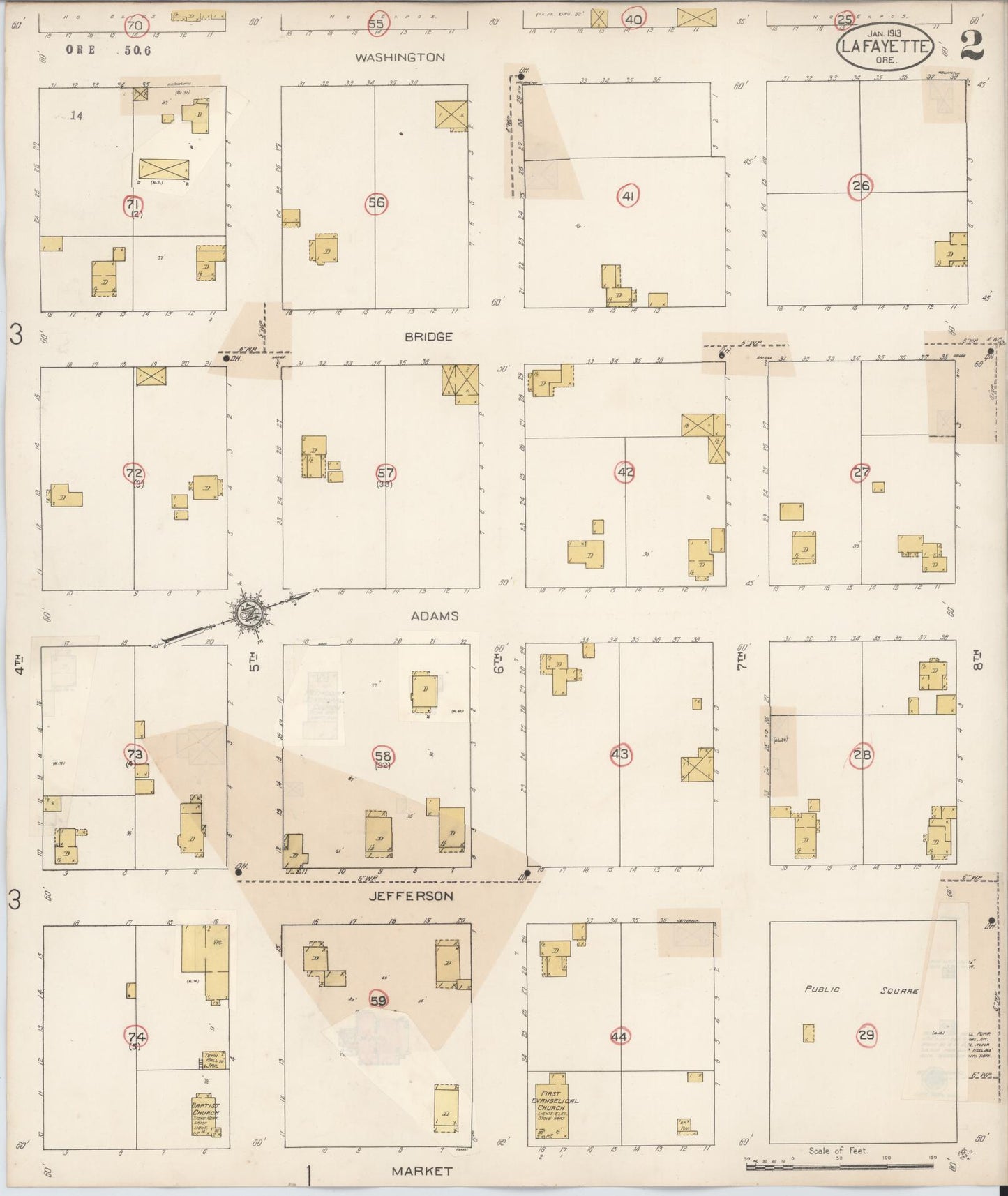 Sanborn Fire Insurance Map from Lafayette, Yamhill County, Oregon (1931), Sheet #0002 - Complete Map Set gallery image, historic Sanborn map, vintage wall art, Oregon Oregon