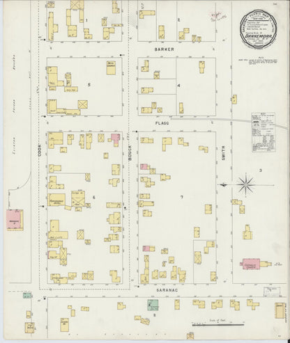 Sanborn Fire Insurance Map from Dannemora, Clinton County, New York (1896), Sheet #0001 - Historic Sanborn Fire Insurance Map Print, vintage old map wall art, antique decor, genealogy gift, New York New York map