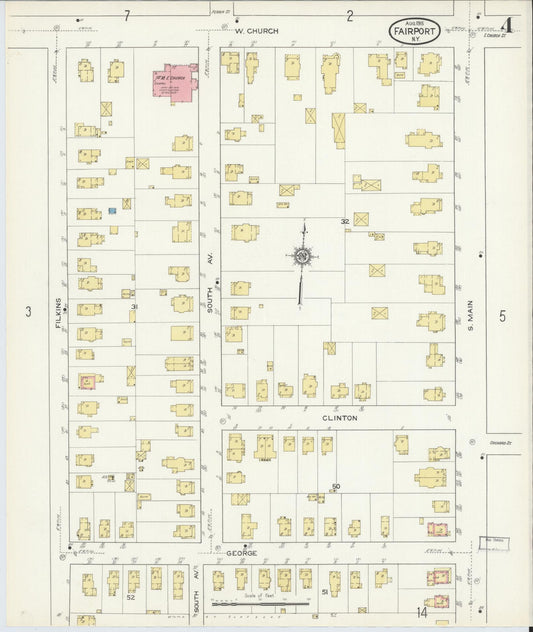 Sanborn Fire Insurance Map from Fairport, Monroe County, New York (1915), Sheet #0004 - Historic Sanborn Fire Insurance Map Print, vintage old map wall art, antique decor, genealogy gift, New York New York map