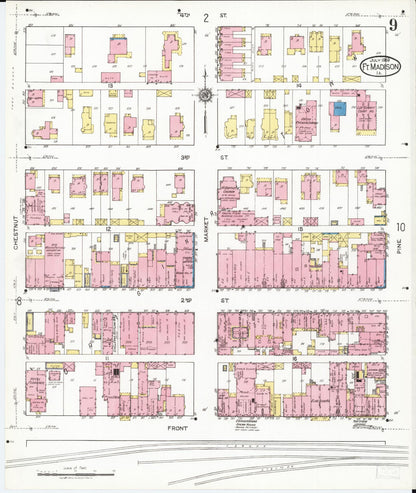 Sanborn Fire Insurance Map from Fort Madison, Lee County, Iowa (1919), Sheet #0009 - Historic Sanborn Fire Insurance Map Print