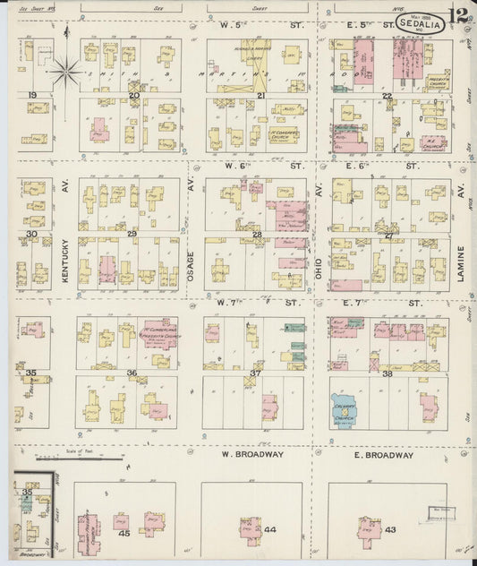 Sanborn Fire Insurance Map from Sedalia, Pettis County, Missouri (1888), Sheet #0012 - Historic Sanborn Fire Insurance Map Print, vintage old map wall art, antique decor, genealogy gift, Missouri Missouri map