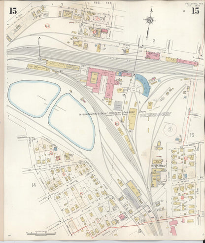 Sanborn Fire Insurance Map from Palestine, Anderson County, Texas (1949), Sheet #0015 - Historic Sanborn Fire Insurance Map Print, vintage old map wall art, antique decor, genealogy gift, Texas Texas map