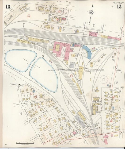 Sanborn Fire Insurance Map from Palestine, Anderson County, Texas (1949), Sheet #0015 - Historic Sanborn Fire Insurance Map Print, vintage old map wall art, antique decor, genealogy gift, Texas Texas map