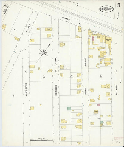 Sanborn Fire Insurance Map from Lindenhurst, Suffolk County, New York (1908), Sheet #0005 - Complete Map Set gallery image, historic Sanborn map, vintage wall art, New York New York