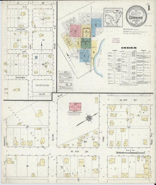 Sanborn Fire Insurance Map from Corning, Clay County, Arkansas. (1914) – Historic Sanborn Fire Insurance Map Print