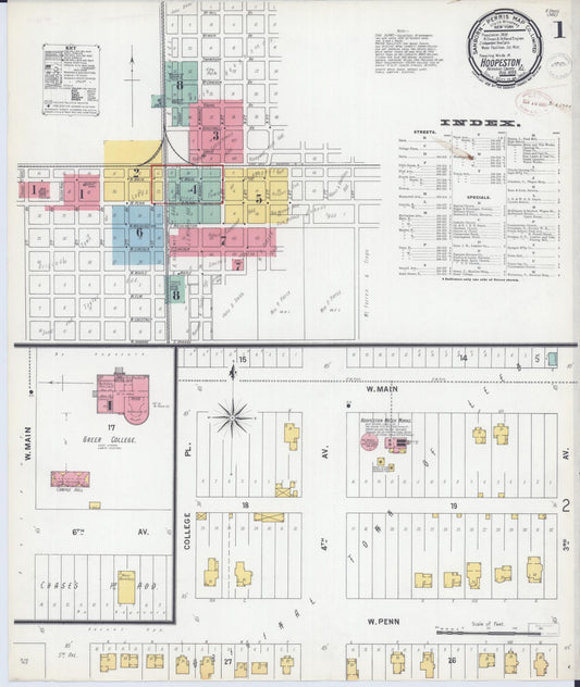 Sanborn Fire Insurance Map from Hoopeston, Vermilion County, Illinois (1899), Sheet #0001 - Complete Map Set gallery image, historic Sanborn map, vintage wall art, Illinois Illinois
