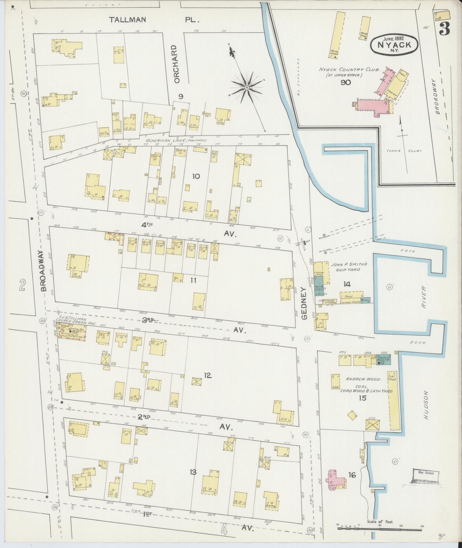 Sanborn Fire Insurance Map from Nyack, Rockland County, New York. (1892), Sheet #0003
