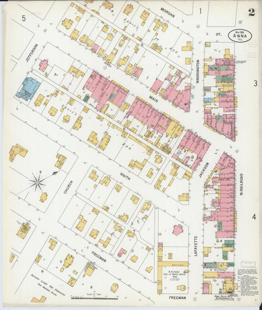 Sanborn Fire Insurance Map from Anna, Union County, Illinois (1900), Sheet #0002 - Historic Sanborn Fire Insurance Map Print, vintage old map wall art, antique decor, genealogy gift, Illinois Illinois map