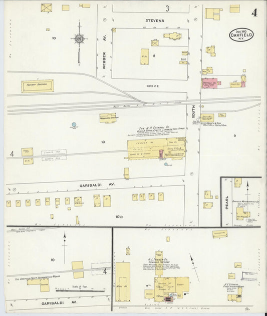 Sanborn Fire Insurance Map from Oakfield, Genesee County, New York (1910), Sheet #0004 - Historic Sanborn Fire Insurance Map Print, vintage old map wall art, antique decor, genealogy gift, New York New York map