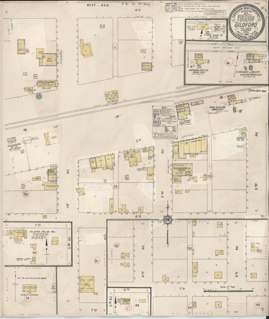 Sanborn Fire Insurance Map from Gildford, Hill County, Montana (1930), Sheet #0001 - Historic Sanborn Fire Insurance Map Print, vintage old map wall art, antique decor, genealogy gift, Montana Montana map