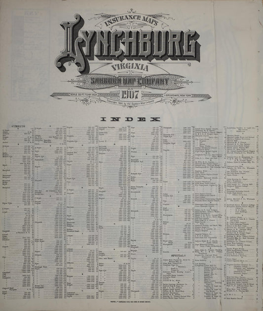 Sanborn Fire Insurance Map from Lynchburg, Independent Cities, Virginia. (1907) – Historic Sanborn Fire Insurance Map Print