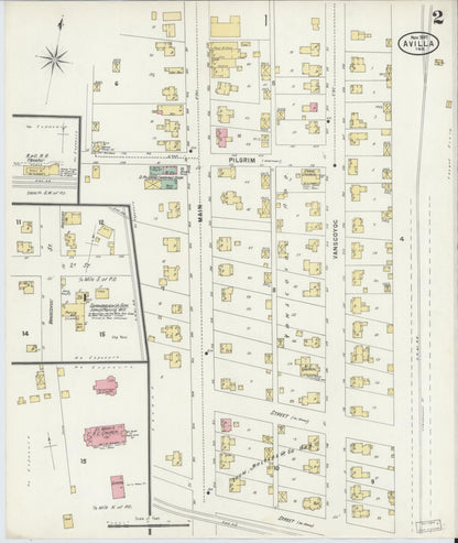 Sanborn Fire Insurance Map from Avilla, Noble County, Indiana (1897), Sheet #0002 - Complete Map Set gallery image, historic Sanborn map, vintage wall art, Indiana Indiana
