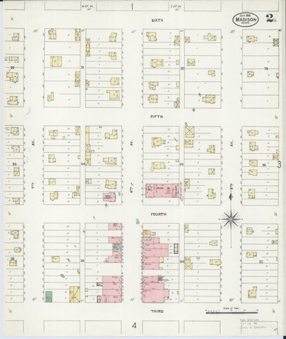 Sanborn Fire Insurance Map from Madison, Lac Qui Parle County, Minnesota (1906), Sheet #0002 - Complete Map Set gallery image, historic Sanborn map, vintage wall art, Minnesota Minnesota