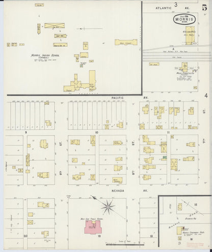 Sanborn Fire Insurance Map from Morris, Stevens County, Minnesota (1896), Sheet #0005 - Historic Sanborn Fire Insurance Map Print, vintage old map wall art, antique decor, genealogy gift, Minnesota Minnesota map