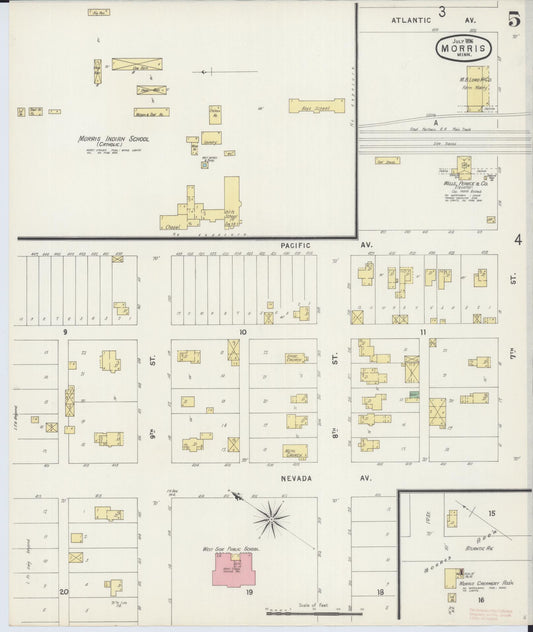 Sanborn Fire Insurance Map from Morris, Stevens County, Minnesota (1896), Sheet #0005 - Historic Sanborn Fire Insurance Map Print, vintage old map wall art, antique decor, genealogy gift, Minnesota Minnesota map