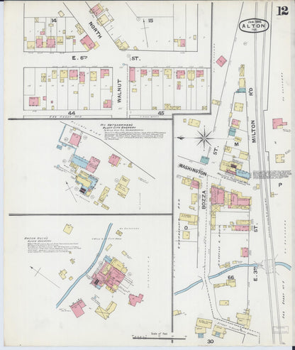 Sanborn Fire Insurance Map from Alton, Madison County, Illinois (1892), Sheet #0012 - Complete Map Set gallery image, historic Sanborn map, vintage wall art, Illinois Illinois
