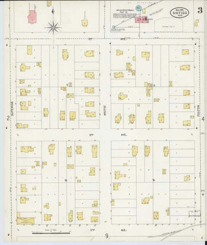 Sanborn Fire Insurance Map from Antigo, Langlade County, Wisconsin (1904), Sheet #0003 - Complete Map Set gallery image, historic Sanborn map, vintage wall art, Wisconsin Wisconsin