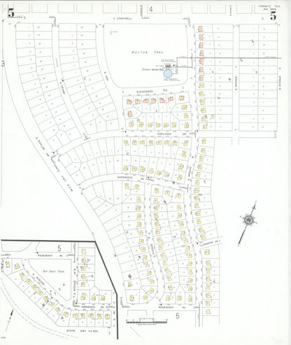 Sanborn Fire Insurance Map from Kermit, Winkler County, Texas (1946), Sheet #0005 - Historic Sanborn Fire Insurance Map Print, vintage old map wall art, antique decor, genealogy gift, Texas Texas map